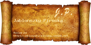 Jablonszky Piroska névjegykártya