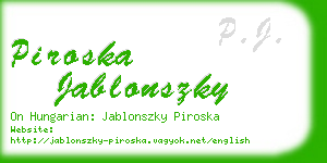 piroska jablonszky business card